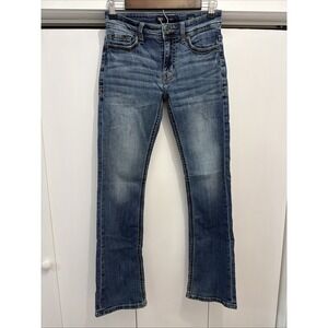 BKE Buckle AIDEN Jeans Mens 27x32 Blue Bootleg Denim Pants Stretch Faded